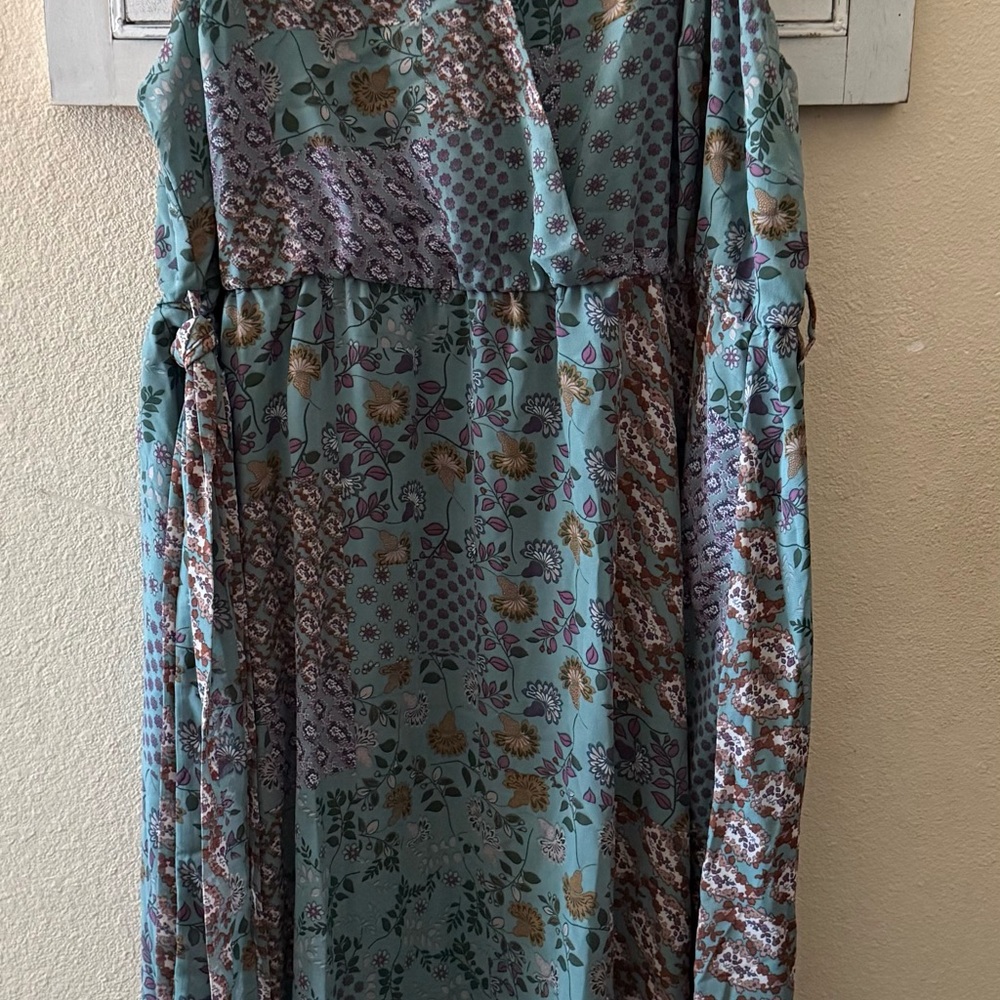 BloomChic Teal and Multicolor Floral Dress